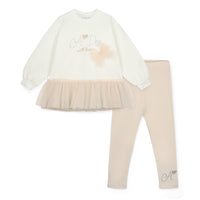 ADee Girls BONNIE White Tulle Leggings Set