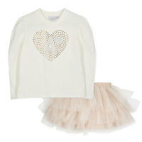 ADee Girls BLAIR White Tulle Skirt Set
