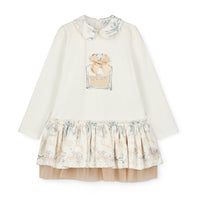 ADee Girls BETTY White Bow Print Dress