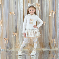 ADee Girls BETTY White Bow Print Dress