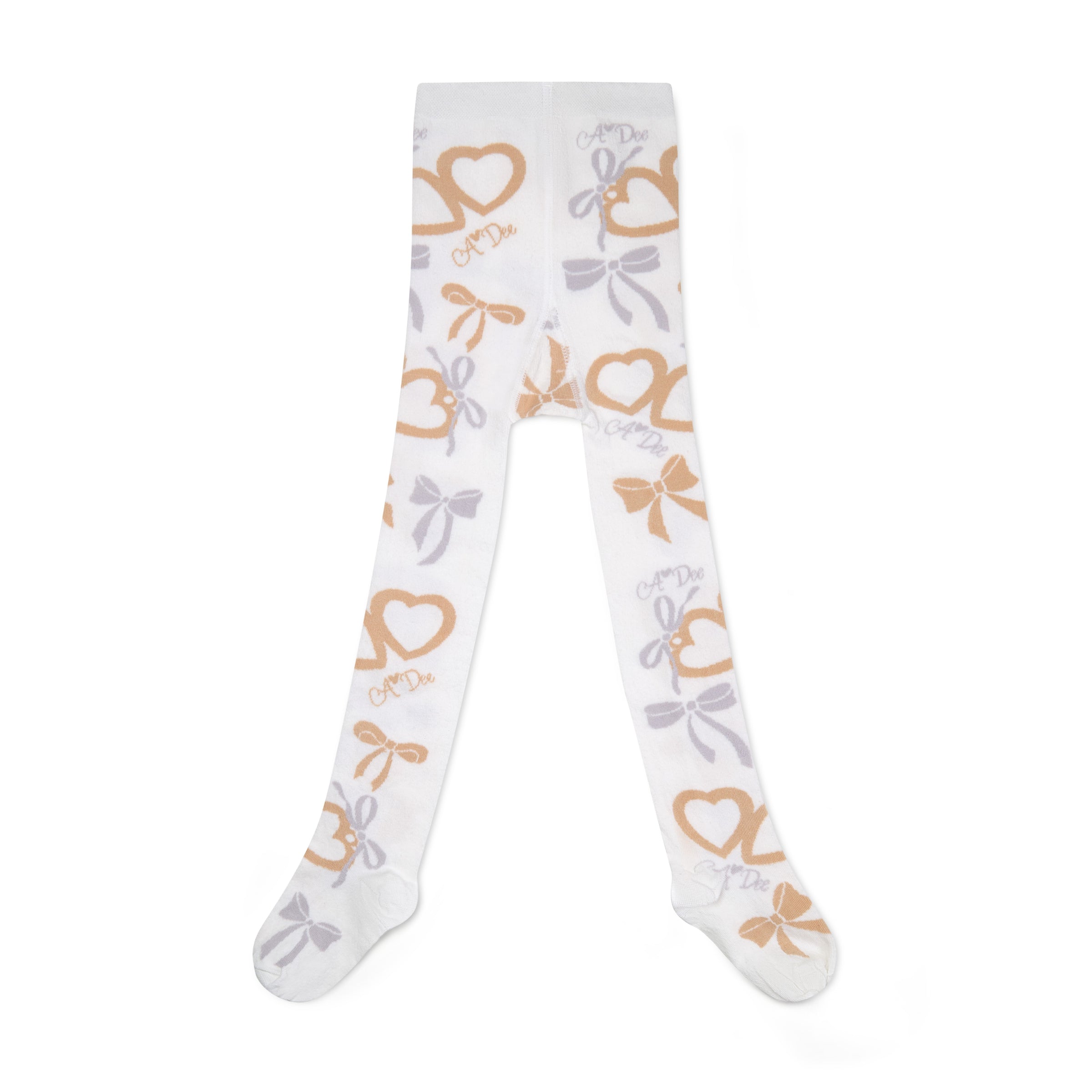 ADee Girls BRITNEY White Bow Print Tights