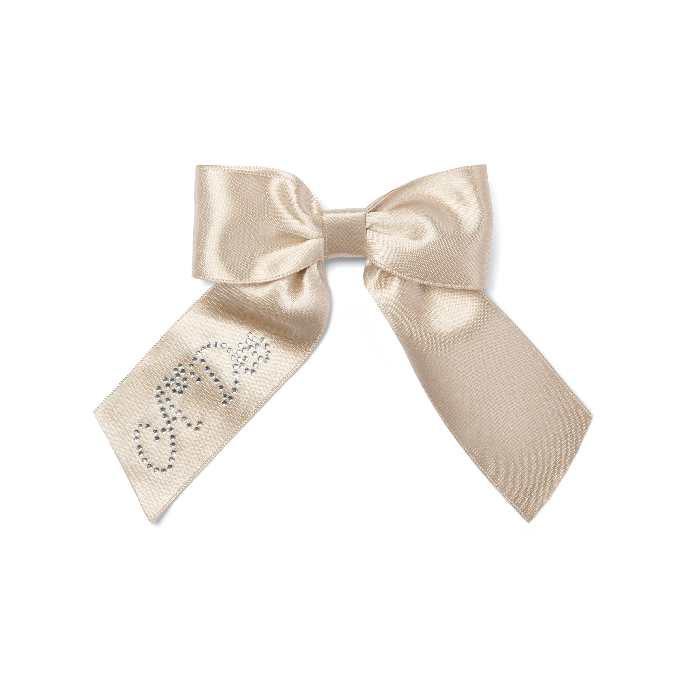 ADee Girls ARIAH Beige Satin Bow Hair Clip
