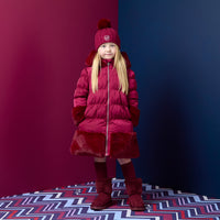 ADee Girls AURORA Red Faux Fur Coat