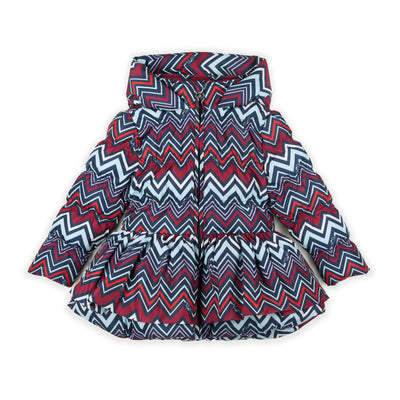ADee Girls AVA Navy Chevron Print Coat