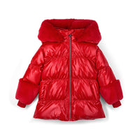 ADee Girls AVERY Red Faux Fur Coat