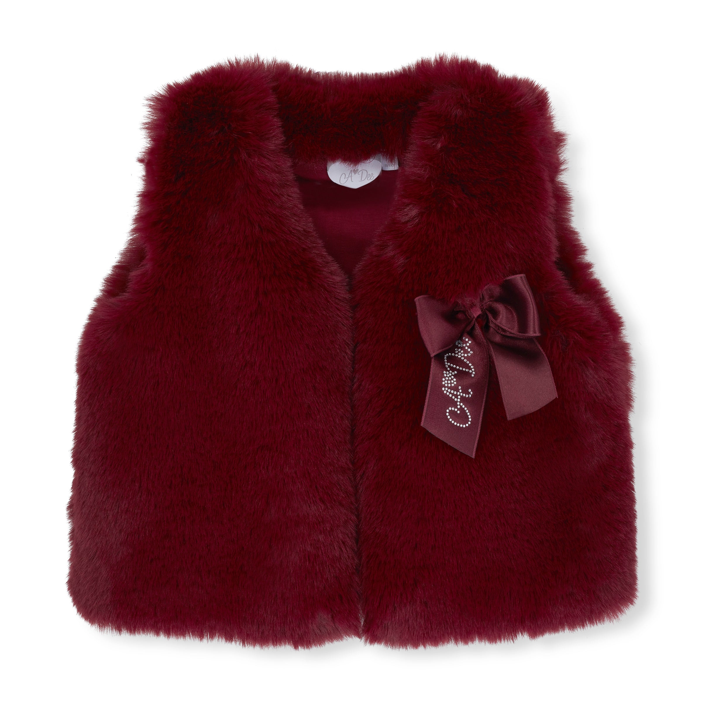 ADee Girls ANNA Red Faux Fur Gilet