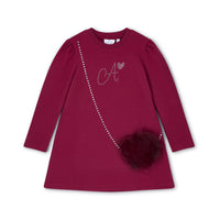 ADee Girls ALYSSA Red Faux Fur Handbag Dress