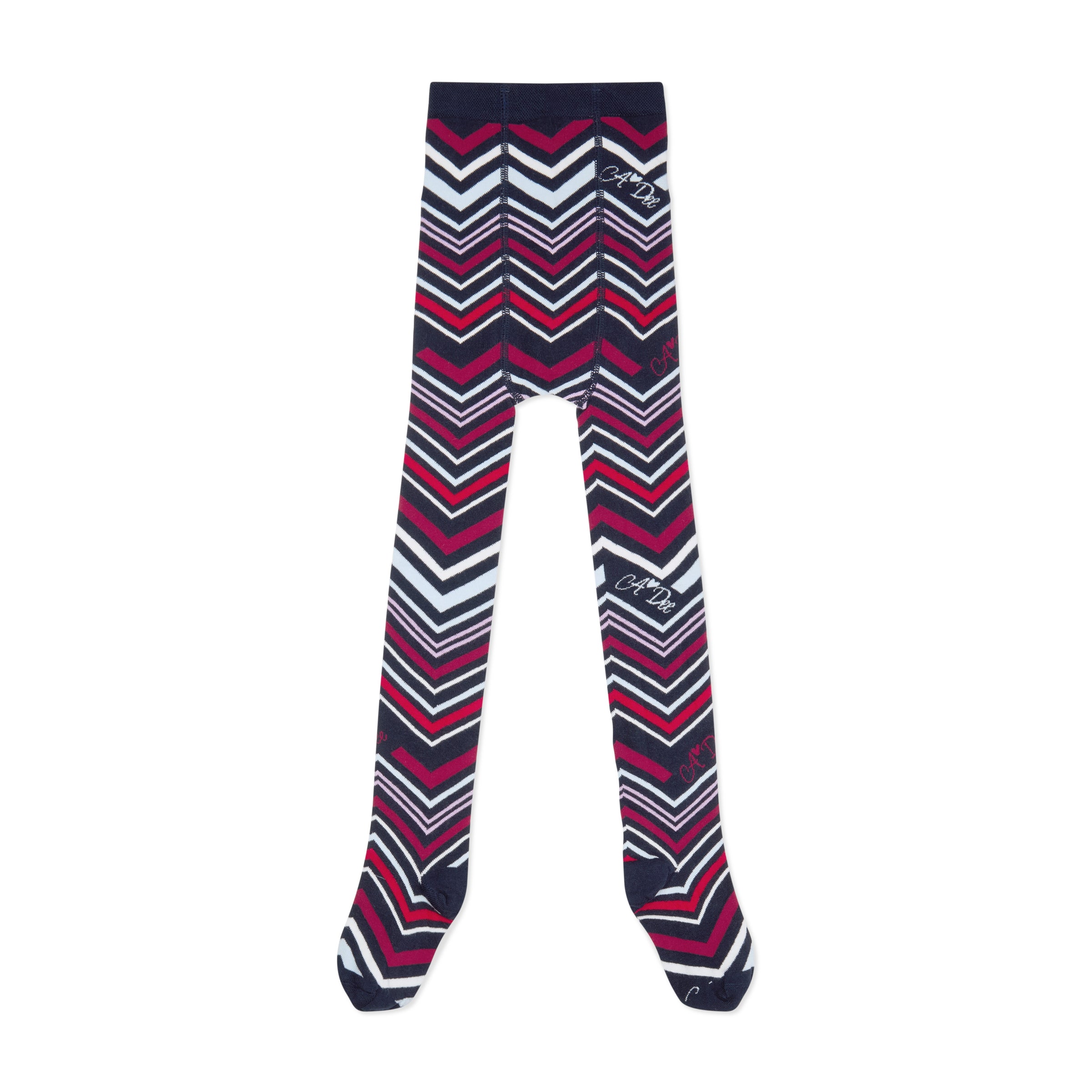 ADee Girls ARI Navy Chevron Print Tights
