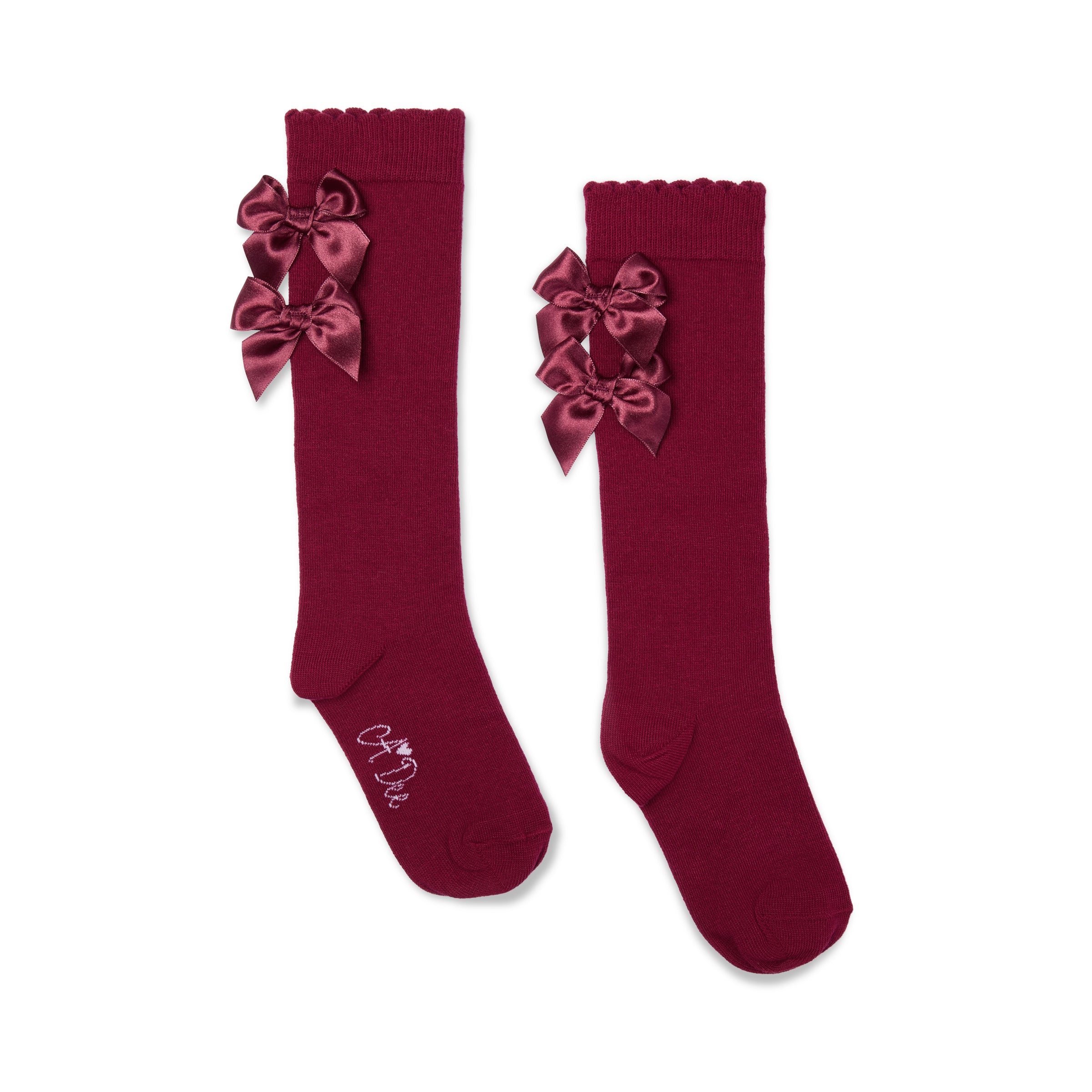 ADee Girls ARIEL Red Bow Knee High Socks