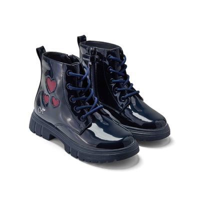 ADee Girls AMORE Navy Heart Boots
