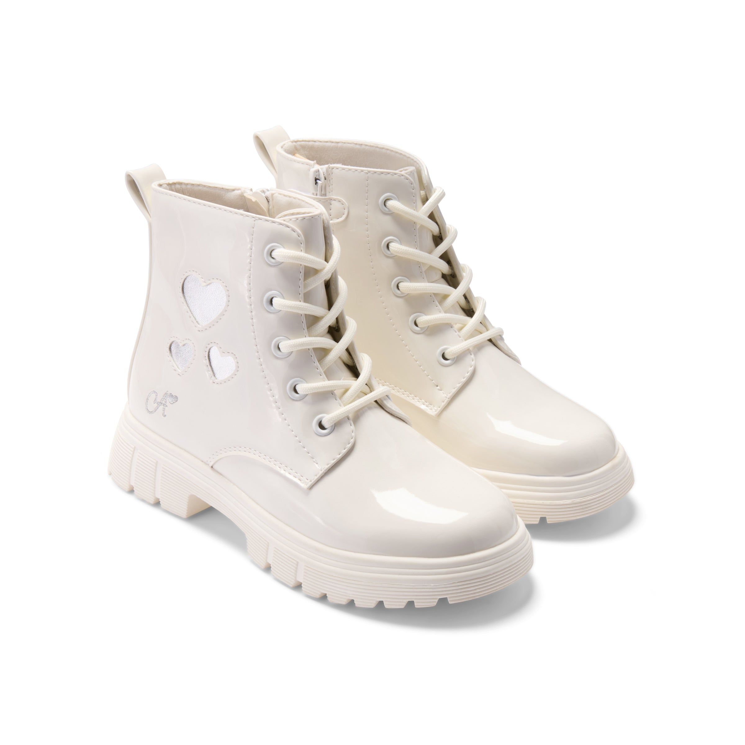 ADee Girls AMORE White Heart Boots