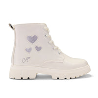 ADee Girls AMORE White Heart Boots