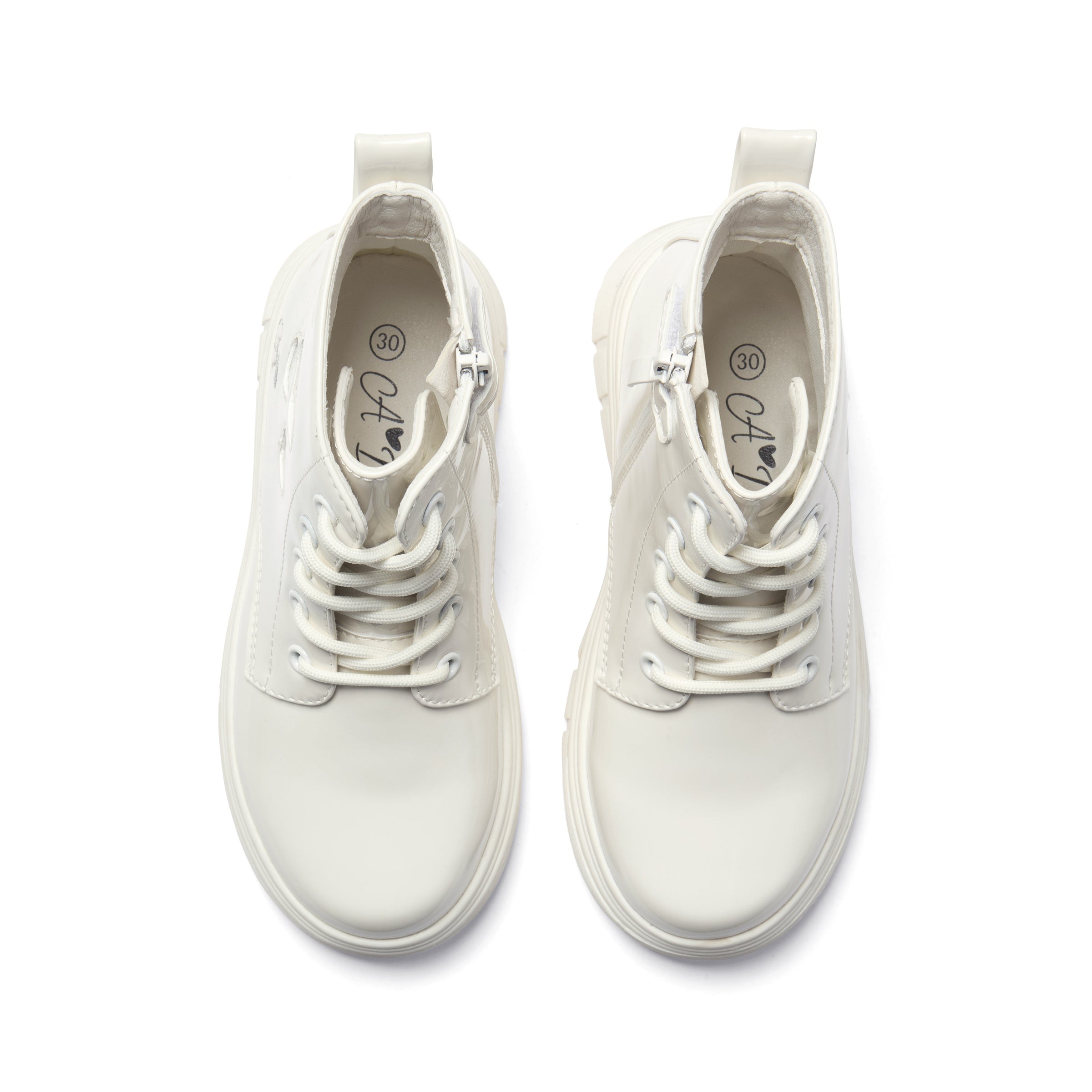 ADee Girls AMORE White Heart Boots