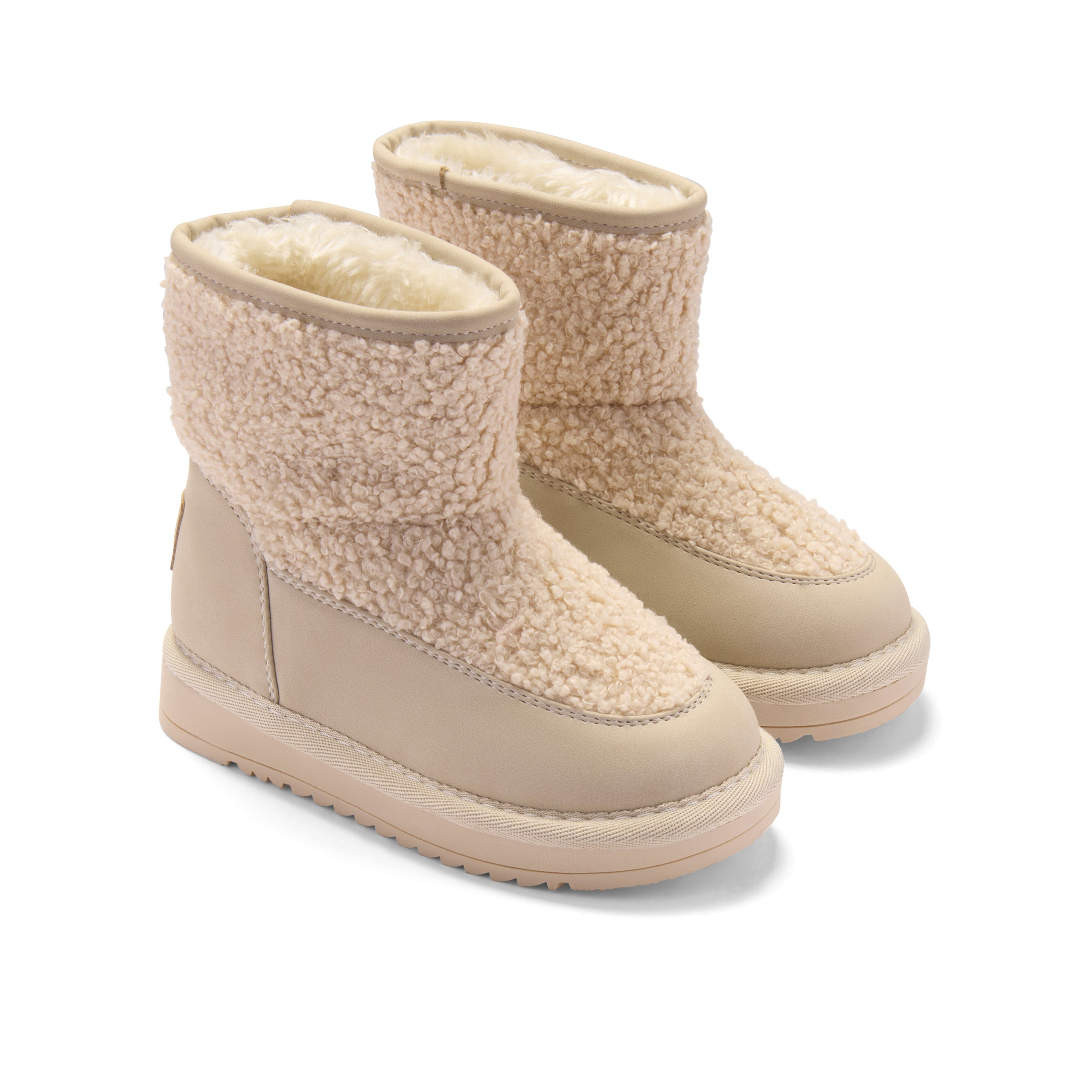 ADee Girls TEDDIE Beige Boucle Boots