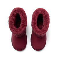 ADee Girls FLUFFIE Red Faux Fur Trim Boots