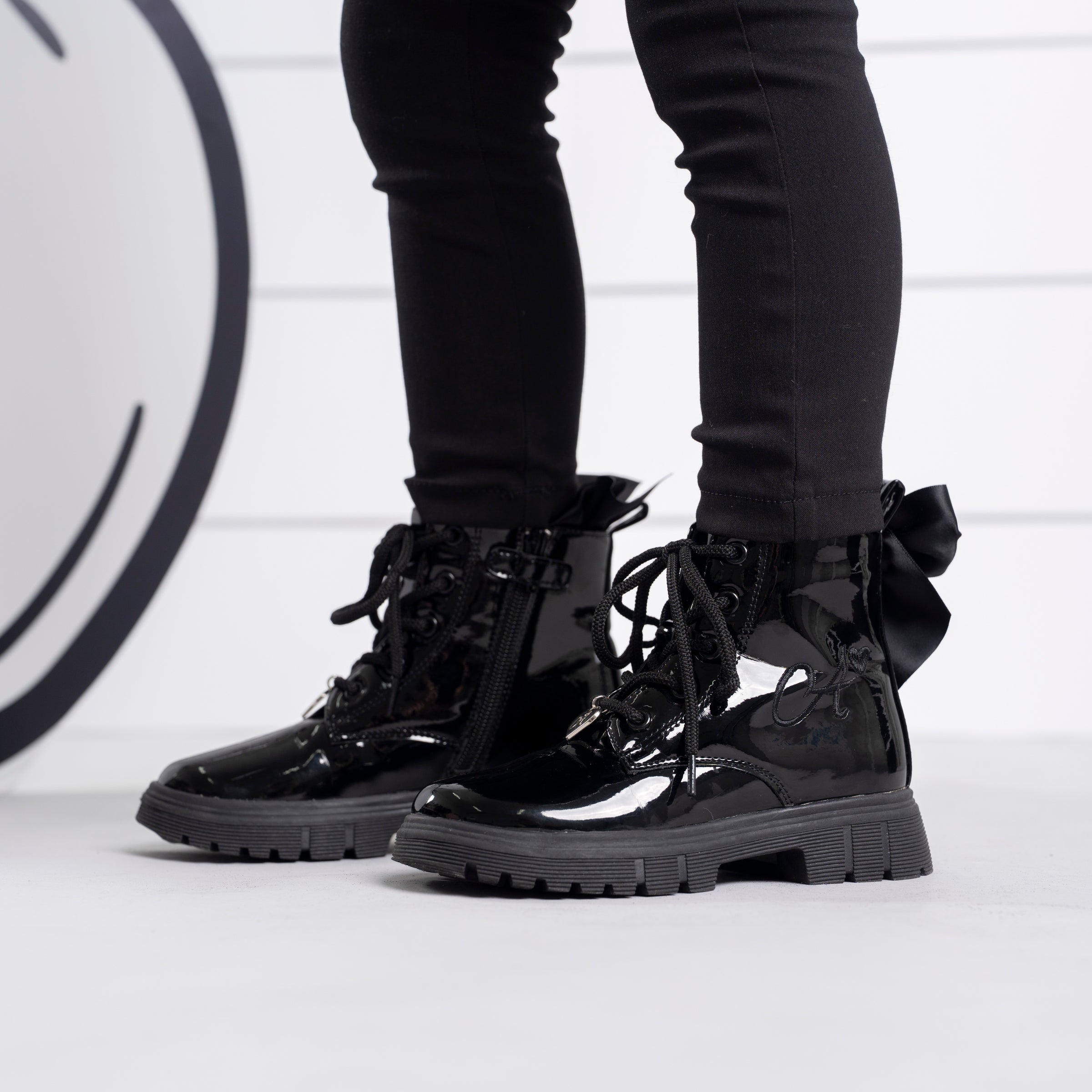 ADee Girls SELENE Black School Boots