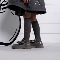 ADee Girls SEREN Grey School Knee High Socks