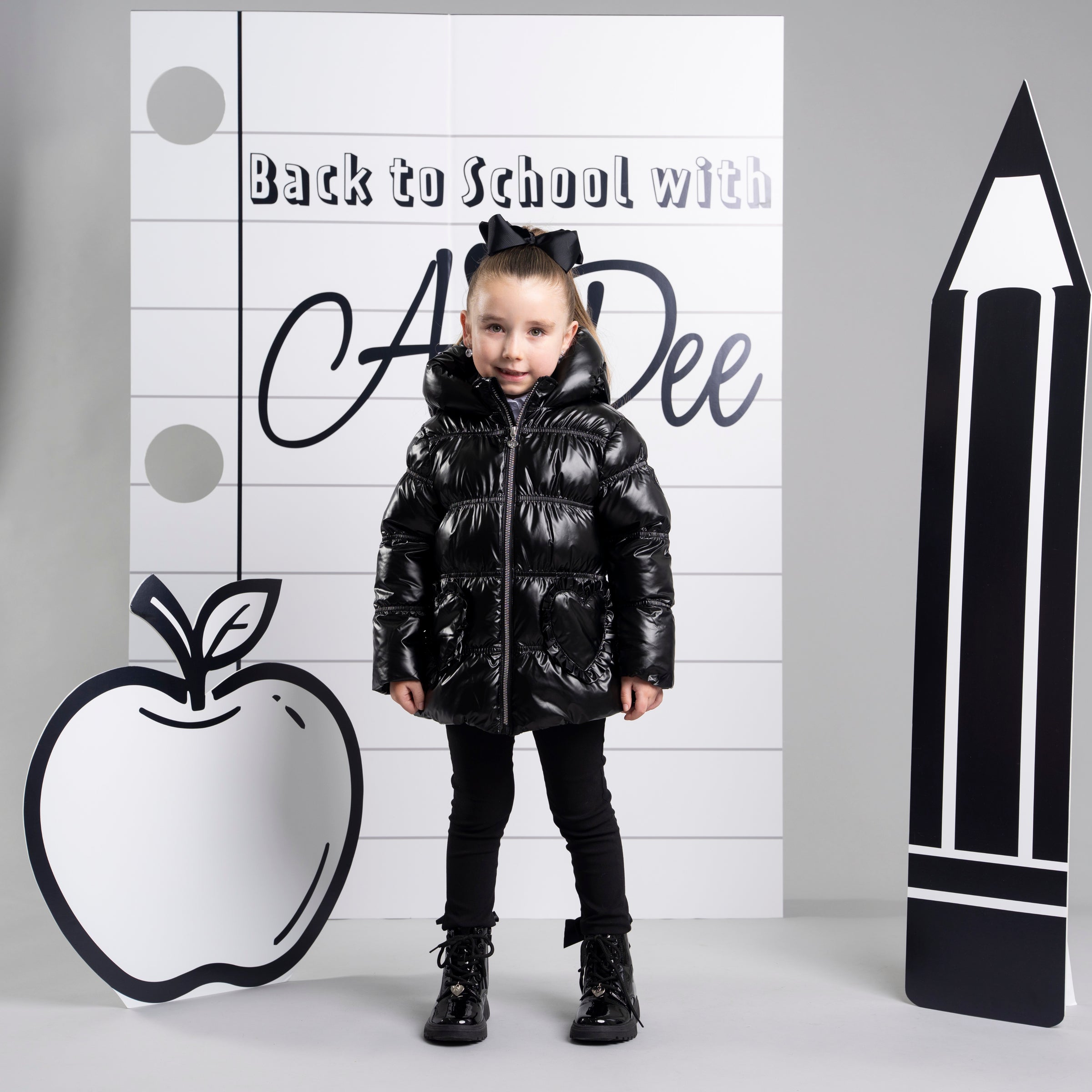 ADee Girls LUNA Black Short School Jacket