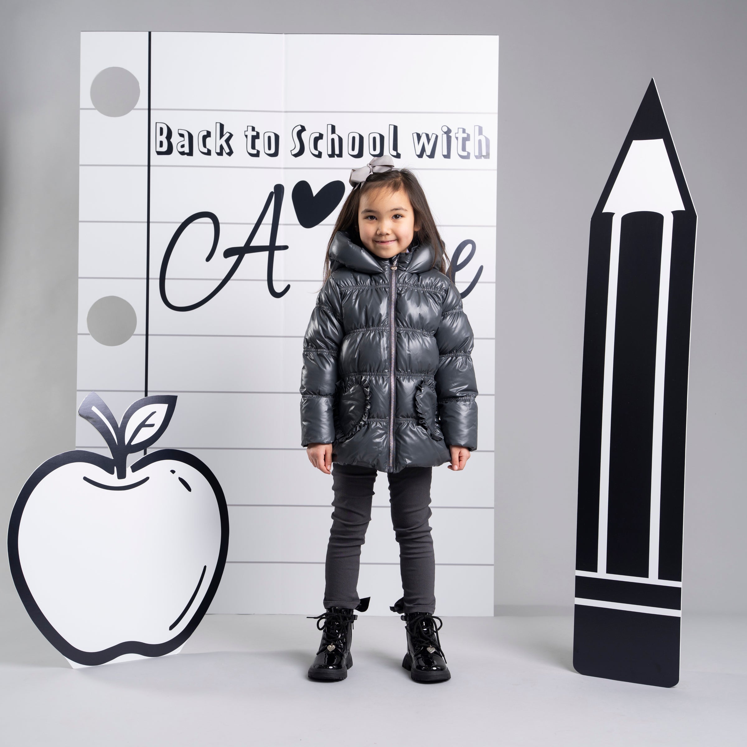 ADee Girls LUNA Grey Short School Jacket
