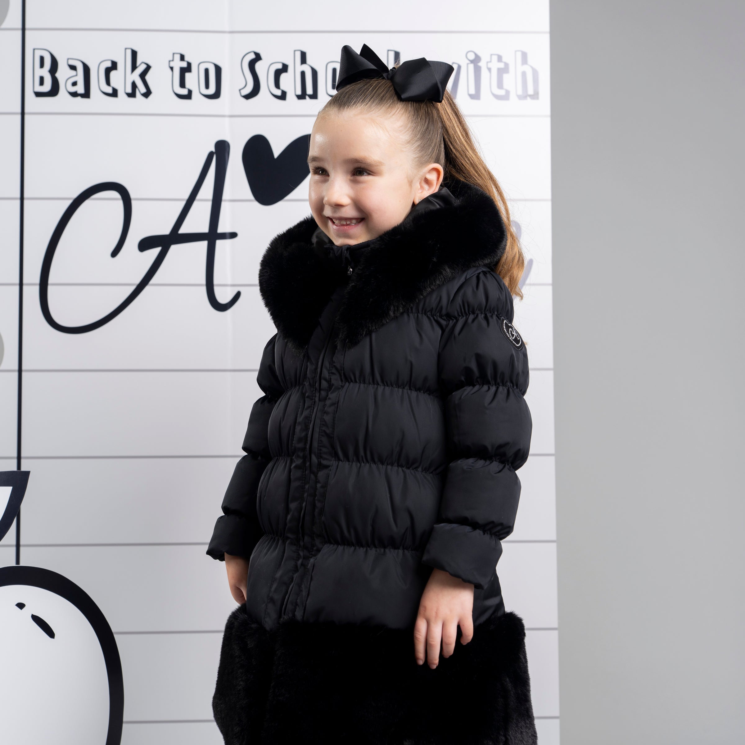 ADee Girls RHEA Black Long School Jacket