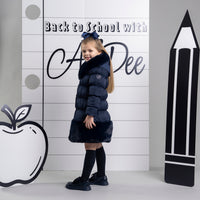ADee Girls RHEA Navy Long School Jacket