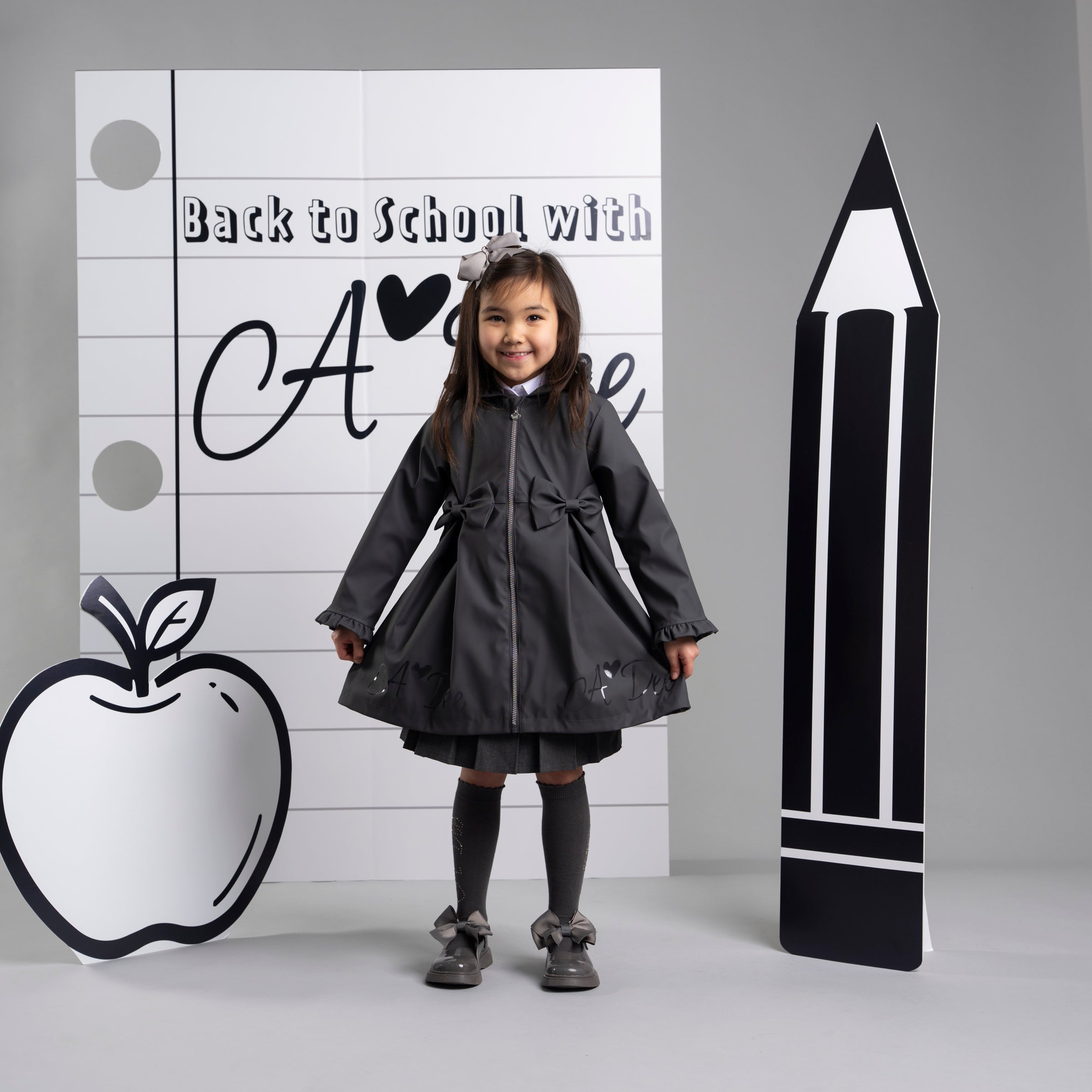ADee Girls NOVA Grey School Raincoat