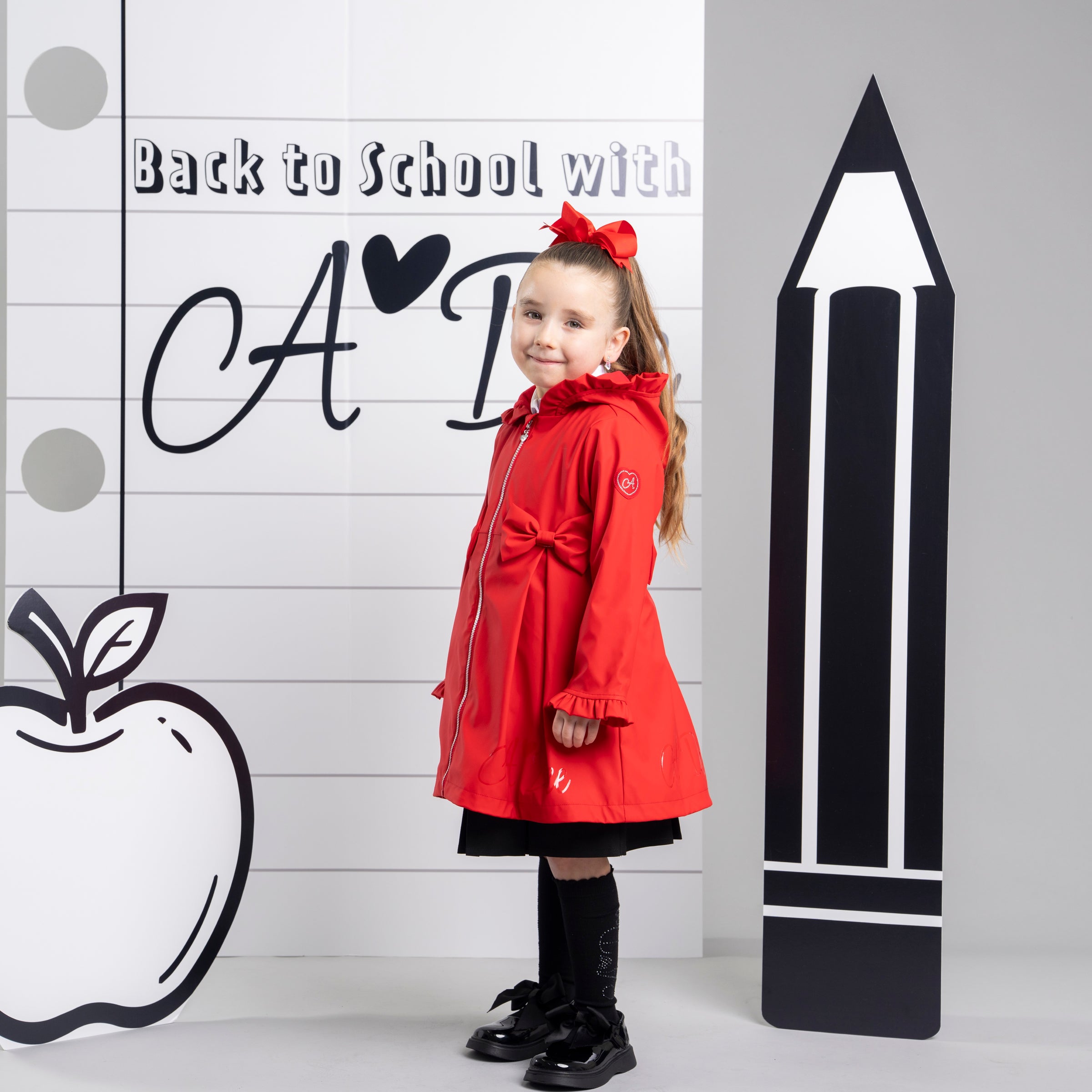 ADee Girls NOVA Red School Raincoat
