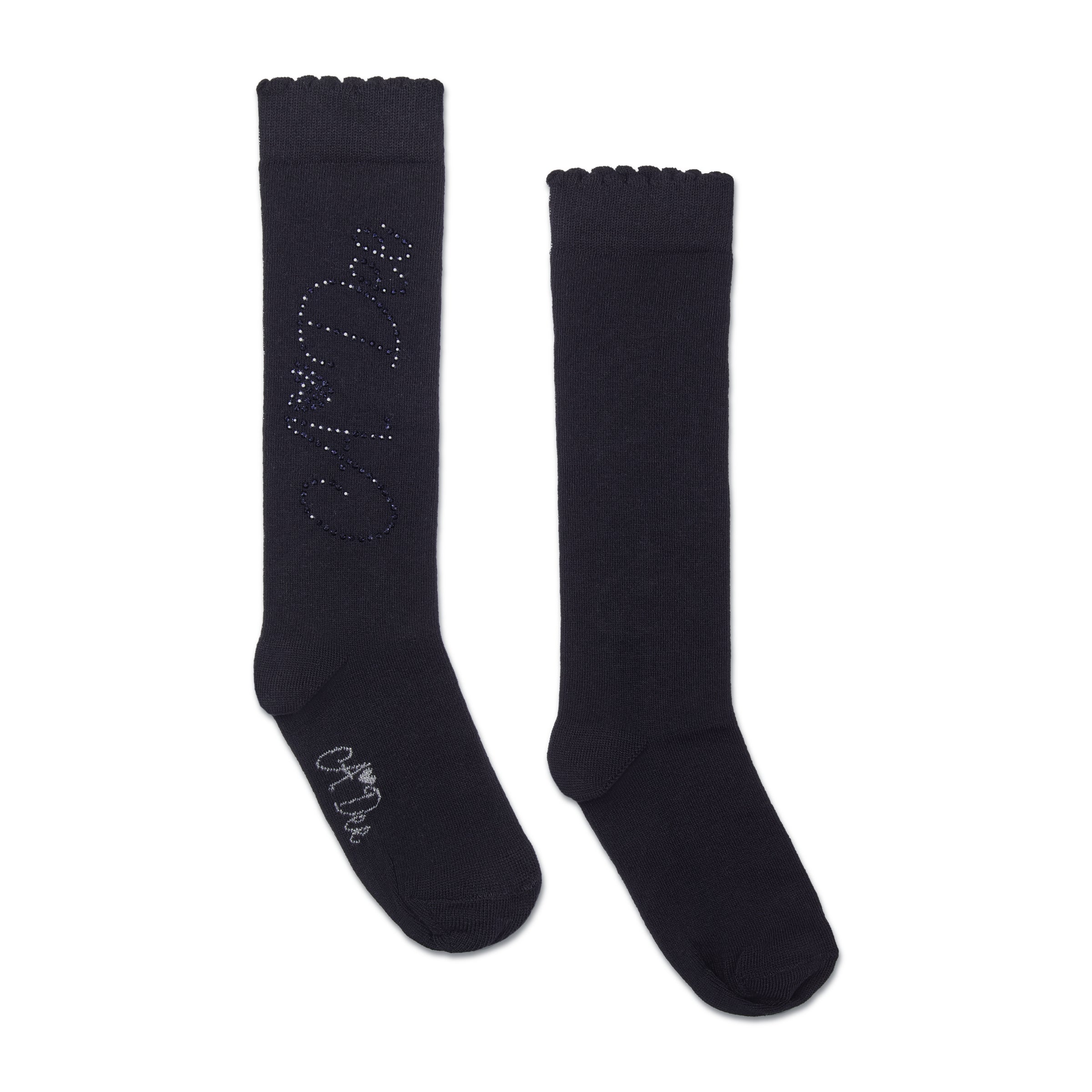 ADee Girls SEREN Black School Knee High Socks