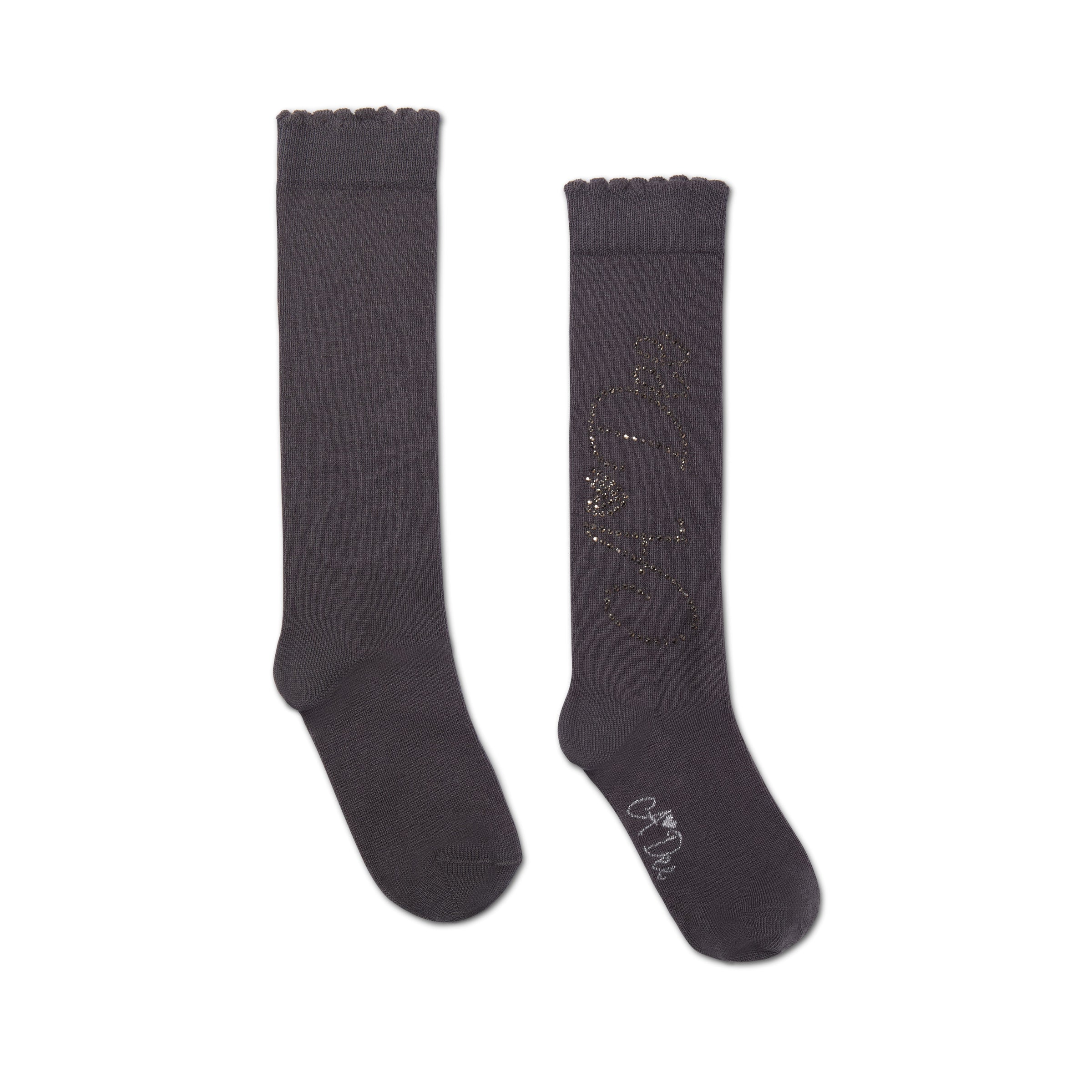 ADee Girls SEREN Grey School Knee High Socks