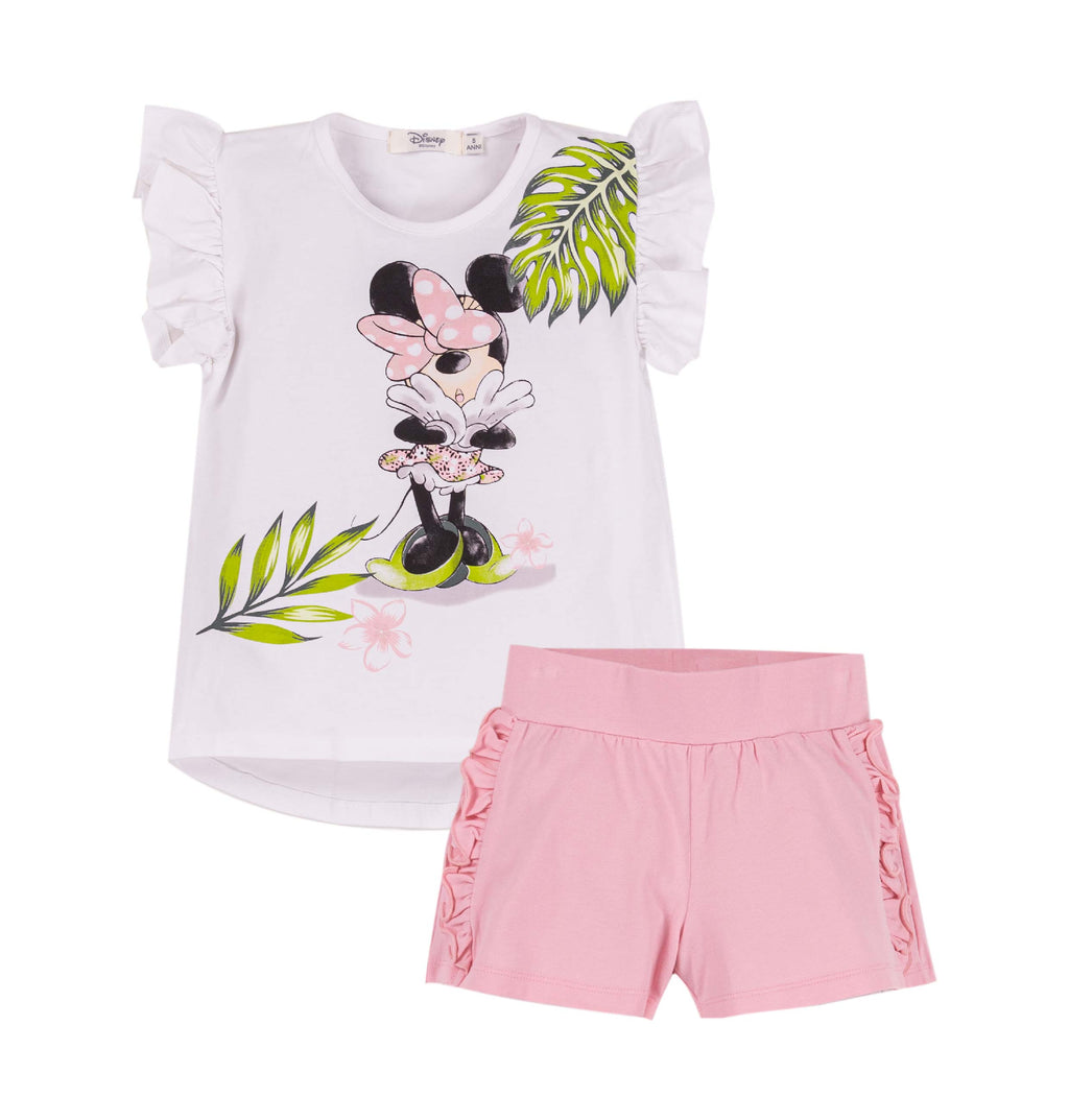 SS24 EMC Disney Minnie Mouse Pink & White Tropical Short Set