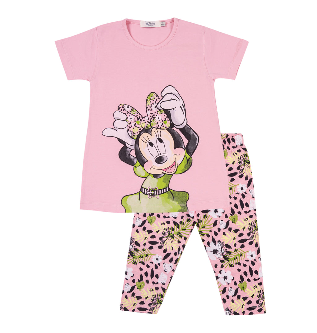 SS24 EMC Disney Minnie Mouse Pink & Green Tropical Legging Set