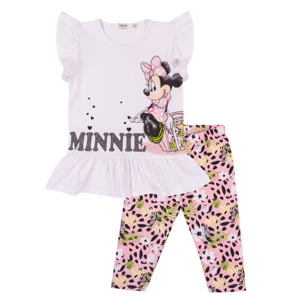 SS24 EMC Disney Minnie Mouse White & Pink Tropical Legging Set