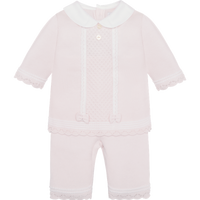 AW25 Emile Et Rose KACEY Pink & White Knitted Bow Trousers Set