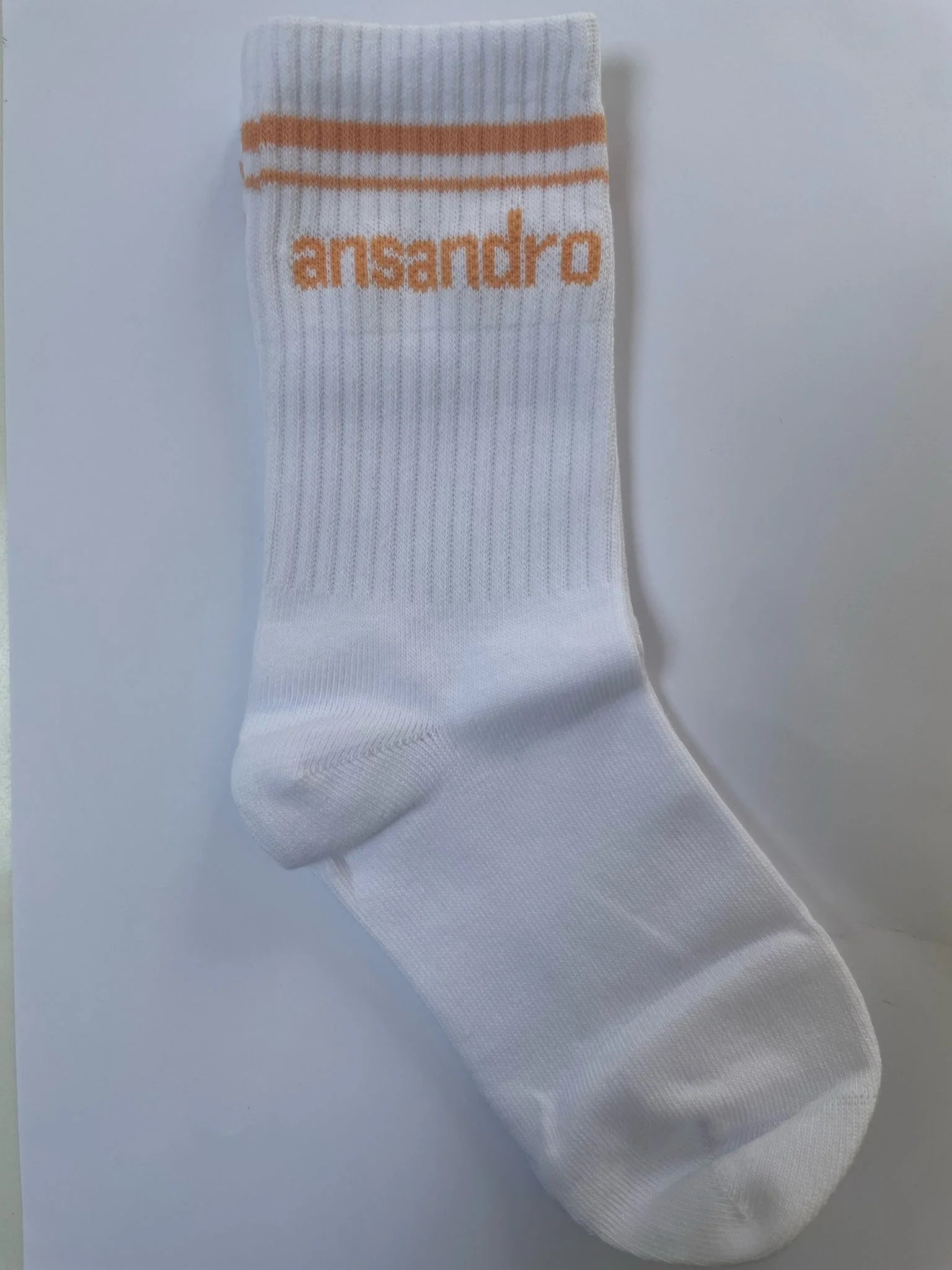 SS25 Ansandro White & Peach Logo Socks