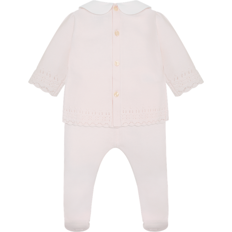AW25 Emile Et Rose KAITLIN Pink & White Knitted Floral Two Piece Set With Hat
