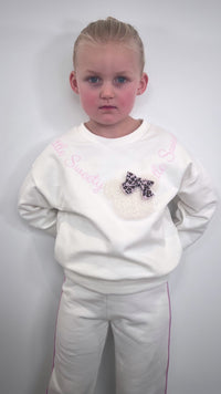 Balloon Chic Cream & Pink 'Little Sweety' Teddy Bear Tracksuit
