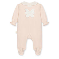Baby Gi Peach Pink Cotton Butterfly Frill Babygrow