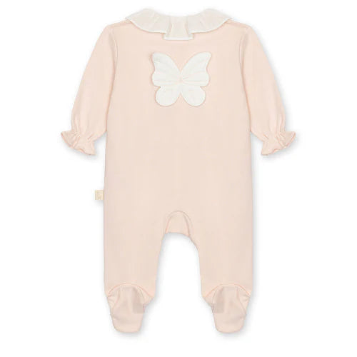 Baby Gi Peach Pink Cotton Butterfly Frill Babygrow