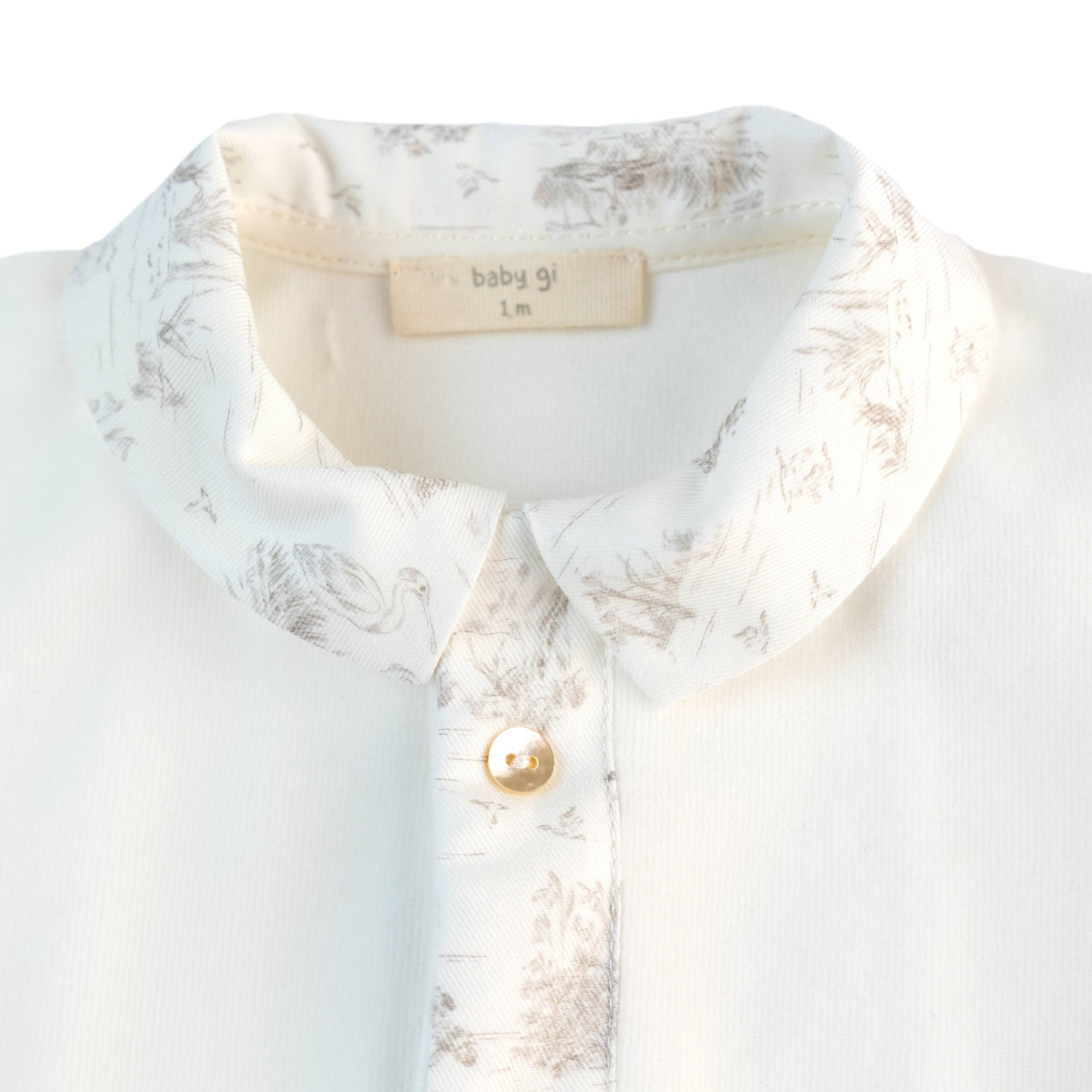 Baby Gi Ivory Velour Country Babygrow