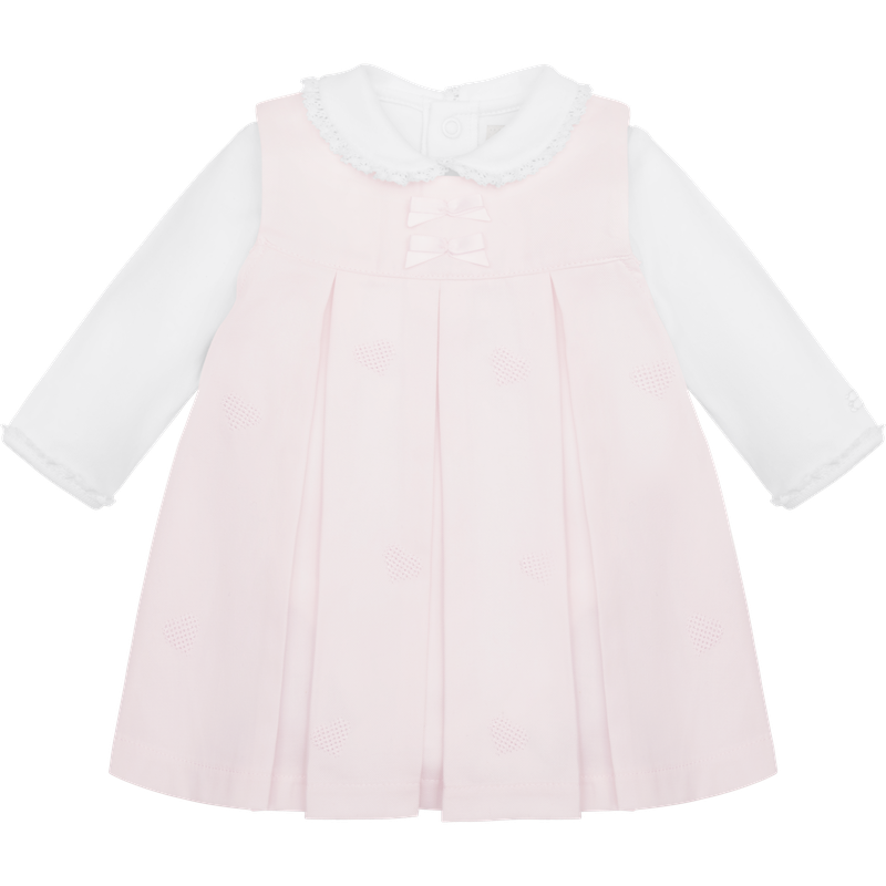 AW25 Emile Et Rose KENDALL Pink & White Two Piece Pinafore Dress Set