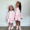 Bimbalo Pink Logo Bow Frill Hoody Dress