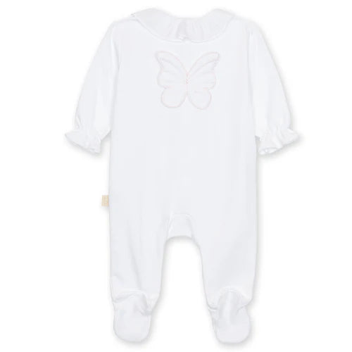 Baby Gi White Cotton Butterfly Frill Babygrow