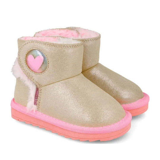 AW25 Agatha Ruiz De La Prada Beige Heart Faux Fur Boots