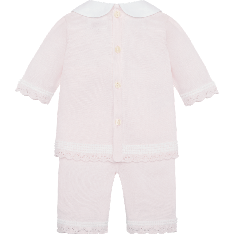 AW25 Emile Et Rose KACEY Pink & White Knitted Bow Trousers Set