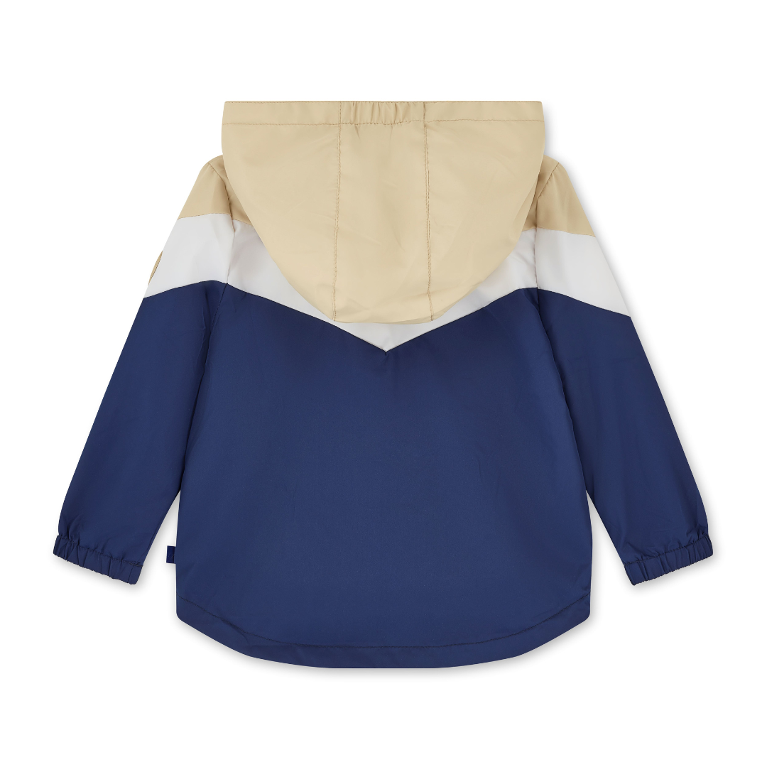 PREORDER SS26 Mitch & Son PETER Beige Navy & White Colour Block Hooded Jacket