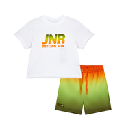 PREORDER SS26 Mitch & Son JNR REID & REED White Green & Orange Logo Gradient Swim Shorts Set