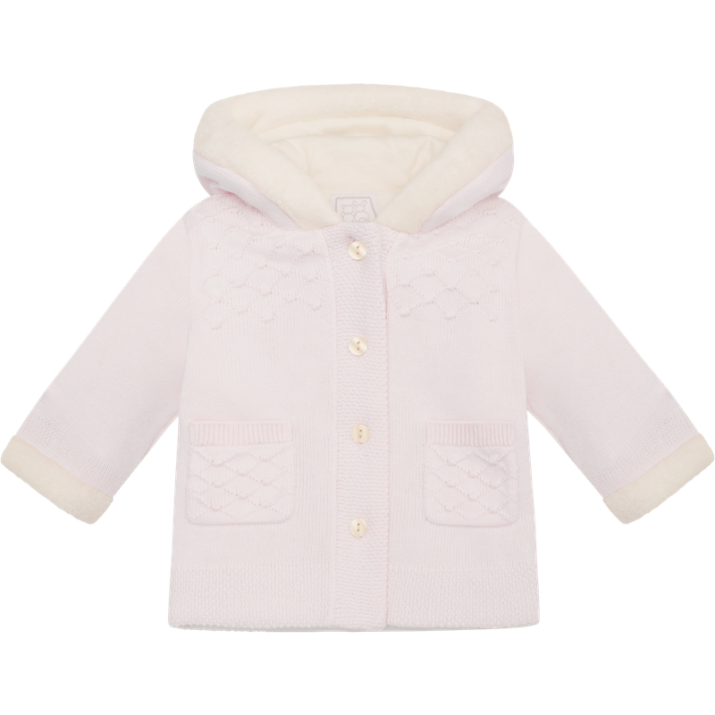 AW25 Emile Et Rose KITTY Pink Knitted Pom Pom Hood Jacket