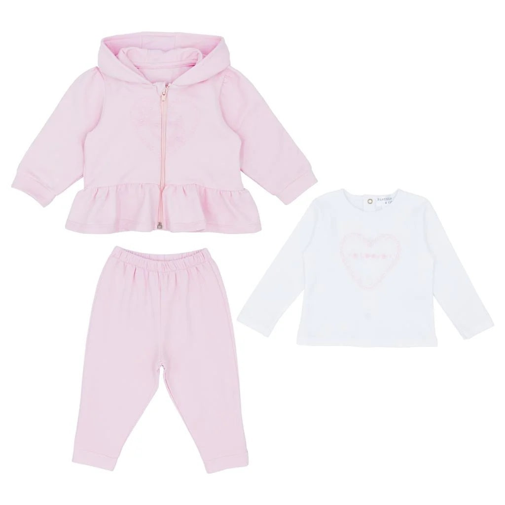AW23 Pastels & Co JANEY Flowers & Hearts Three Piece Peplum Tracksuit