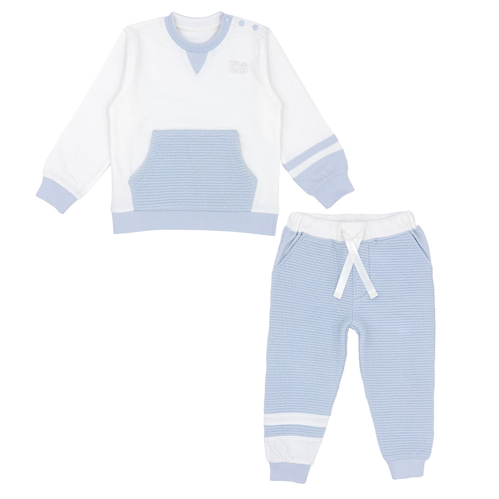 AW23 Pastels & Co LADD Blue & White Panel Pocket Ribbed Tracksuit