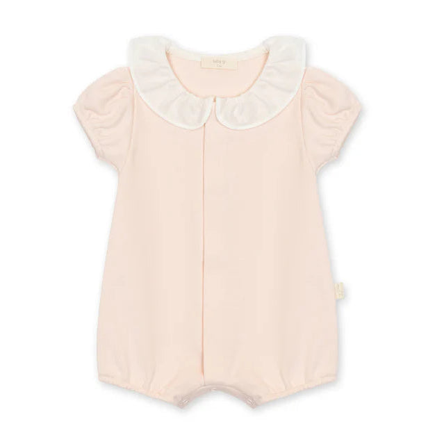 Baby Gi Peach Pink Cotton Butterfly Frill Romper